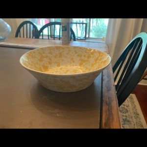 Vintage Bennington Potters Serving Bowl #1663 Yellow Morning glory